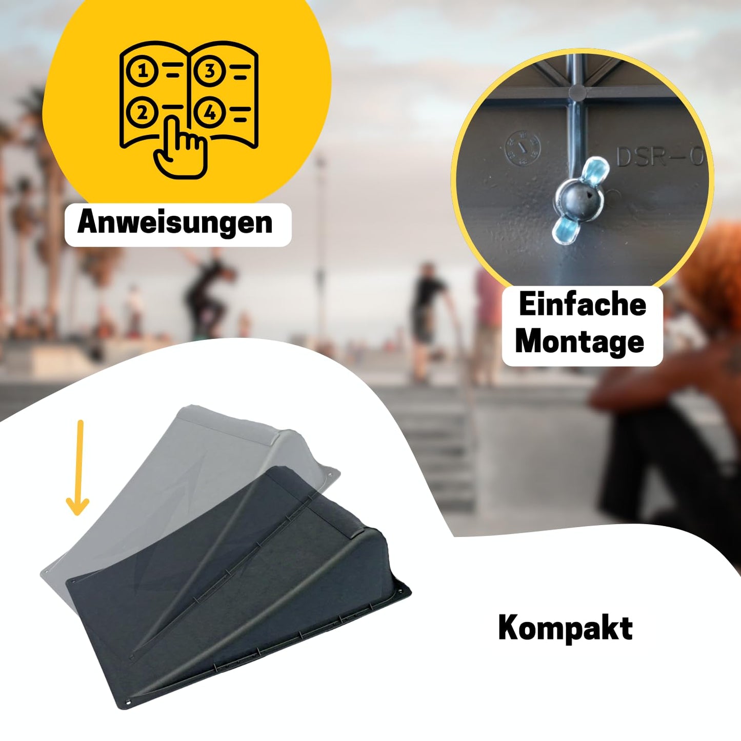 BEST SPORTING Skateboard/BMX/Skater & RC Cars Ramp Set I 3-piece Skater ramp I stable skateboard ramp I high-quality scooter ramp