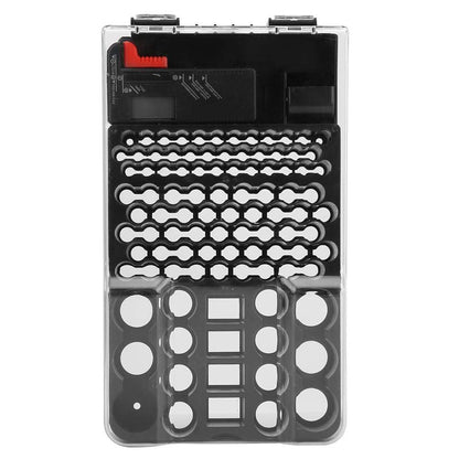 1 PC Battery Storage 104 Grids Battery Storage Box Battery Organizer Battery Box with Battery Tester with precise detection of AA, AAA, C, D, and 9V battery measurements.
