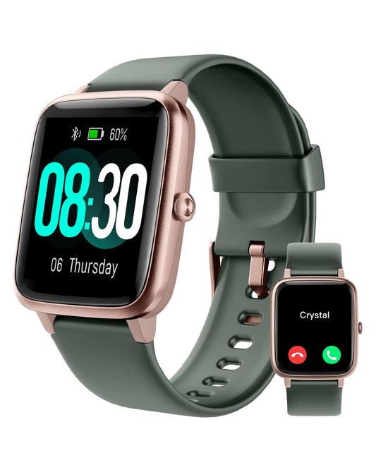GRV Smartwatch for men and women with phone function, fitness watch with heart rate monitoring, SpO2, pedometer, sleep monitor, multi training modes for iOS Android phone