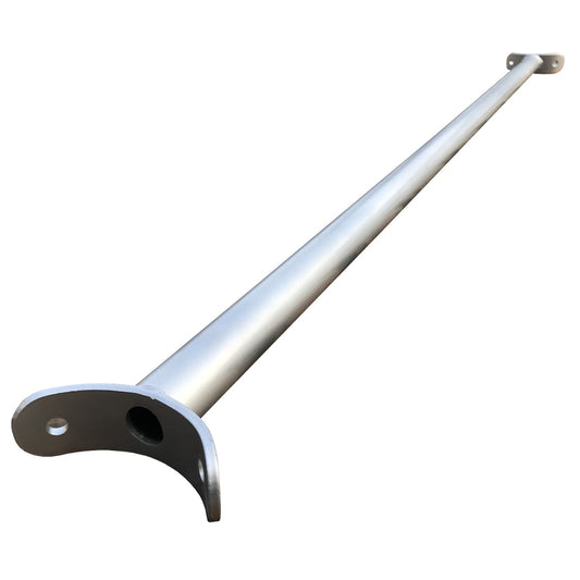 Metal powder coated round wood bar, 120cm, gray.