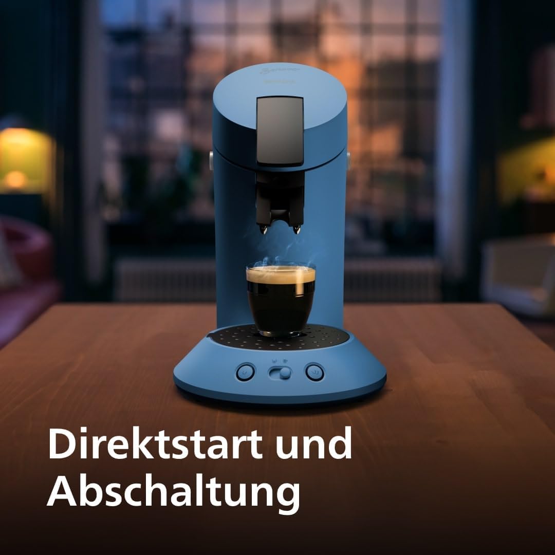 Philips Senseo Original Plus Coffee Pod Machine, Coffee Strength Selection, Coffee Boost Technology, Recycled Plastic, Peacock Blue (CSA210/00)