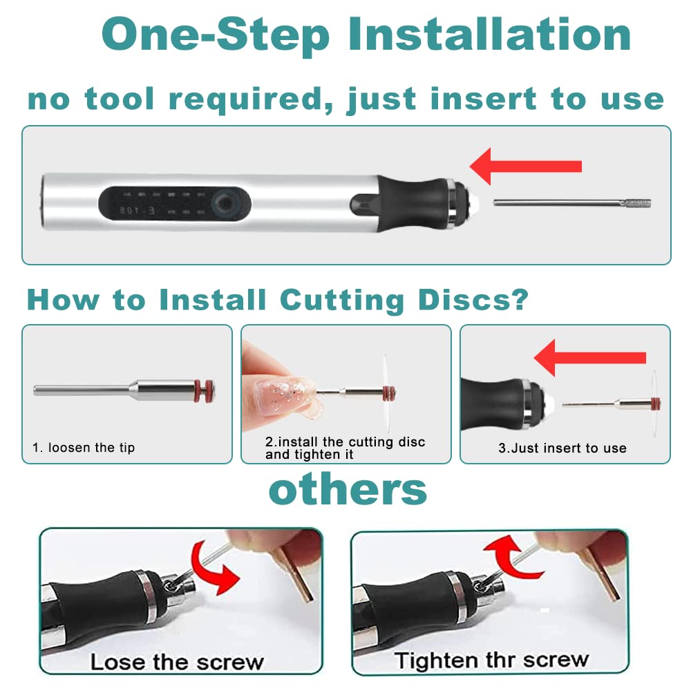 Electric Engraving Pen, Multifunctional Engraving Tool Set Portable Wireless Engraving Tool Etching Pen for DIY Jewelry Metal Glass Plastic Wood Ceramic Stone Engraving