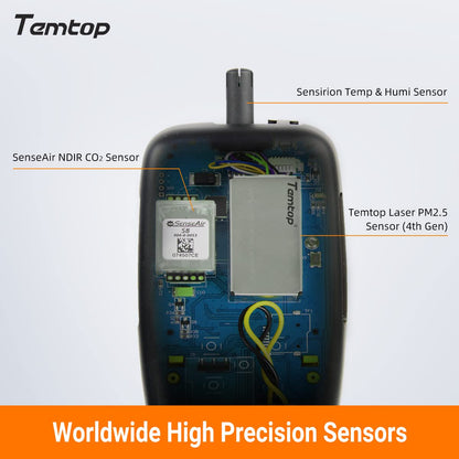 Temtop CO2 meter, carbon dioxide meter, air quality meter for CO2 particles PM2.5 PM10, home air quality monitor, M2000C 2nd