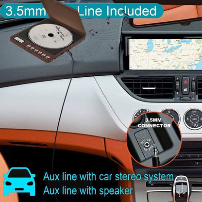 Portable CD player with speaker, CCHKFEI Rechargeable CD Player Portable Bluetooth Car FM Transmitter Discman CD Player for Car/Travel/Home Kids CD Player Portable