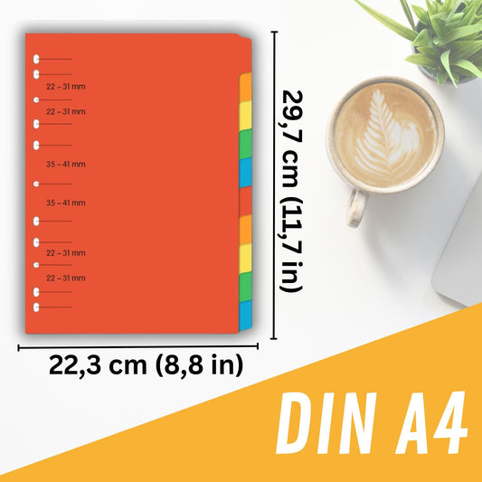 perfect line A4 folder tabs, 10 pieces, set of 25 (5 x 5-pack), cardboard, MADE IN GERMANY