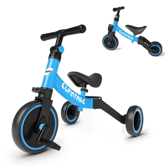 besrey 3 in 1 balance bike tricycle for kids aged 1 to 4 years old (blue)