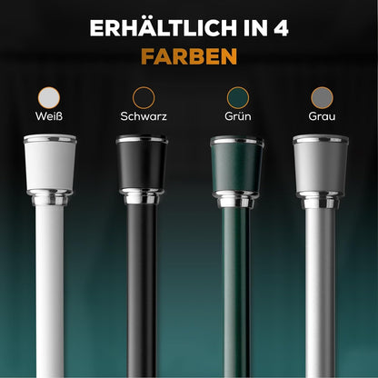 MEISENBERG telescopic rod 87-120 cm Ø32mm, Green - Curtain rod without drilling, Extendable clamp rod, Curtain rod for clamping - Perfect for curtains & drapes.