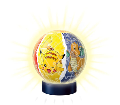 Ravensburger 3D Puzzle 11547 - Night Light Puzzle Ball Pokémon & 3D Puzzle 11546 - Storage Box Pokémon - 216 Pieces - Convenient organizer for Pokémon fans aged 8 and up.