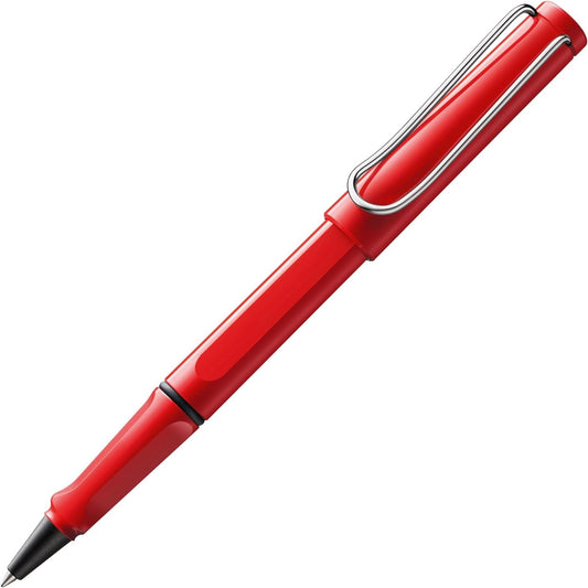 Lamy Safari Red Rollerball - timeless classic pen with ergonomic grip & medium nib - made of durable ASA plastic - comes with black rollerball refill M 63