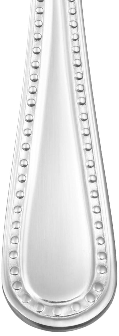 Amazon Basics Stainless Steel Pearled Edge Dinner Spoons, Dishwasher Safe, Large Size, 19.6 cm, 12-Pack, Silver.