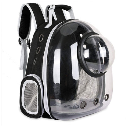 Sipobuy Pet Space Capsule Backpack, Small Medium Cat Puppy Dog Carrier, Transparent Breathable Heat Proof, Pet Carrier for Travel Hiking Walking Camping (Black)