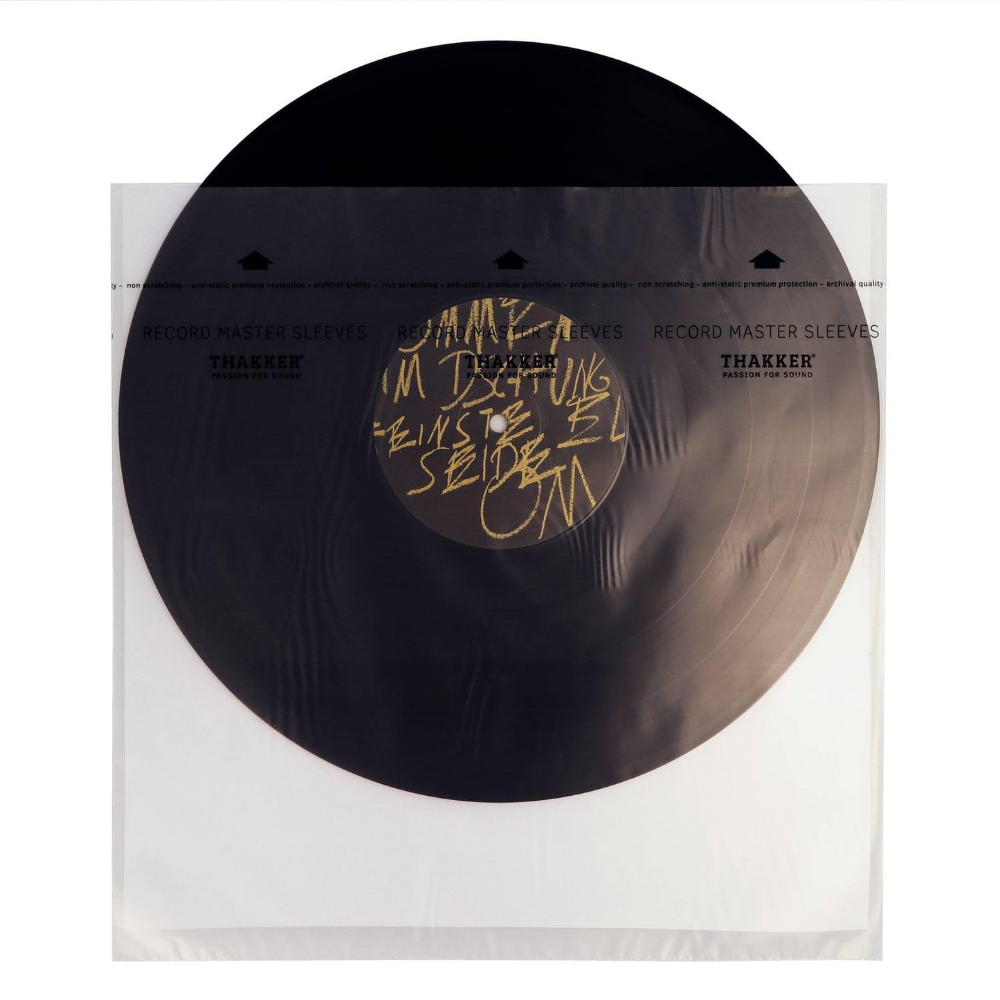 THAKKER Record Master Sleeves 12" - 50 antistatic inner sleeves | rice paper lining | premium protection for 12 inch vinyl records, LPs & Maxi singles | archival sleeves in collector's quality