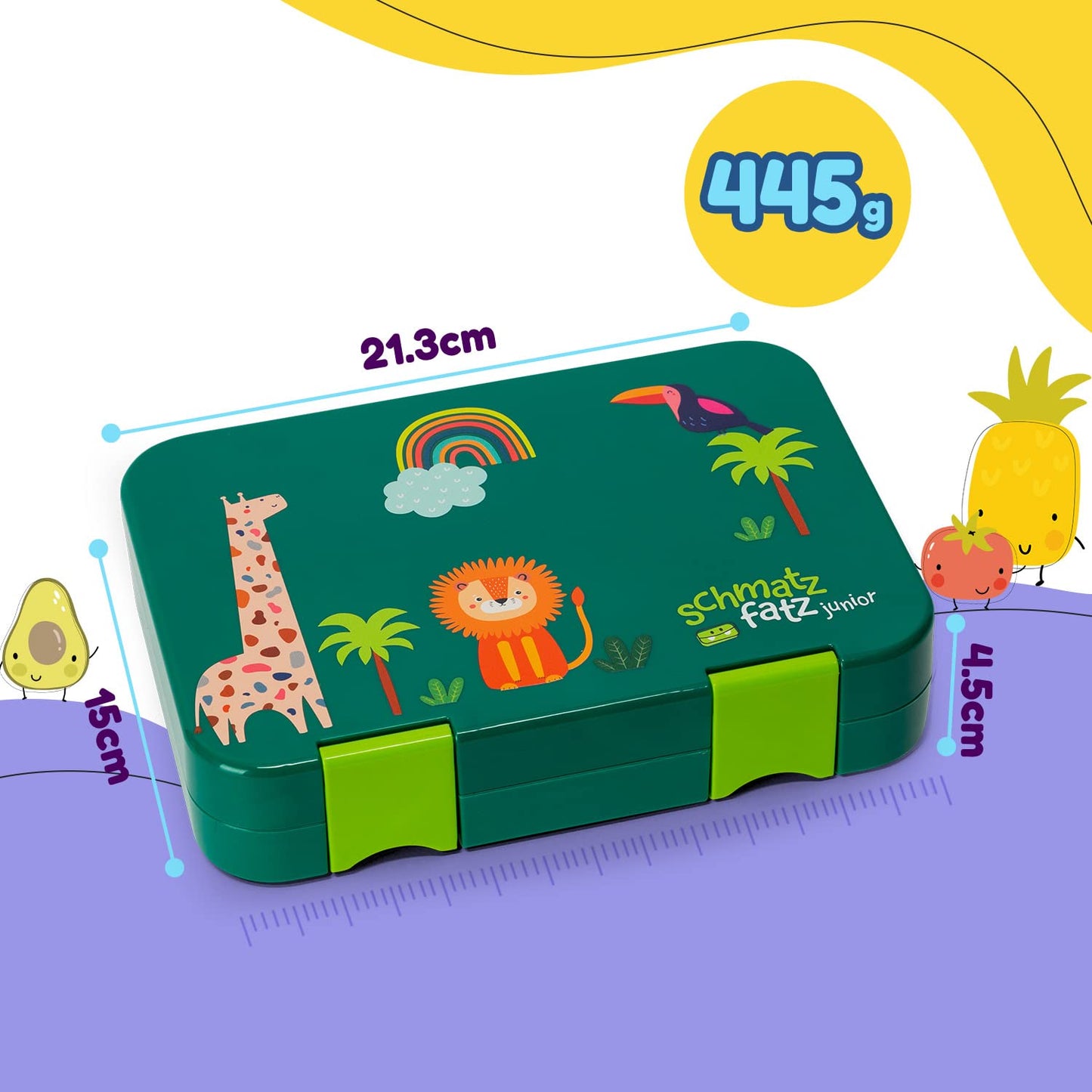 Slurp Junior lunch box for kids with compartments, colorful, divided & leak-proof, BPA-free lunchbox for daycare, bento box, safe snack box.