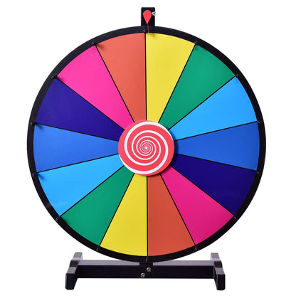 GOPLUS 24 Inch Prize Wheel, Spin Wheel for Lottery & Word Games with Marker & Eraser, Tabletop Game for Carnivals, Parties & Trade Shows, reusable Spinning Wheel (24").