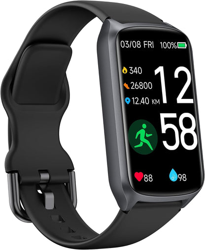 Fitness tracker watch for women and men, up to 7 days battery life, 20+ training modes, SpO2 tracking, sleep monitoring, heart rate monitoring, pedometer, 5ATM water resistant activity tracker.