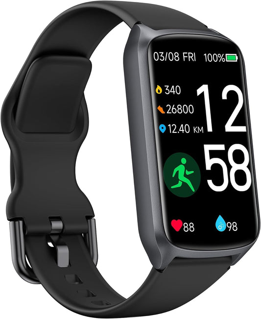 Fitness tracker watch for women and men, up to 7 days battery life, 20+ training modes, SpO2 tracking, sleep monitoring, heart rate monitoring, pedometer, 5ATM water resistant activity tracker.