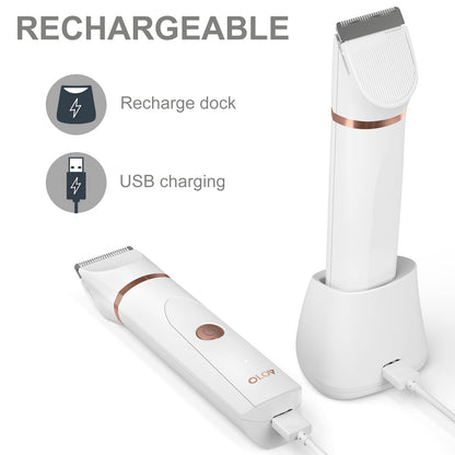OLOV Electric Shaver for Women with Nose Hair Trimmer, USB Charging Dock, Ceramic Blade, Lady Shaver Hair Trimmer Waterproof for Wet and Dry Use.