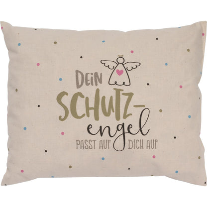 Greetings & Co Swiss Pine Pillow Guardian Angel: Swiss pine pillow with reversible motif, handcrafted sustainably, 24 cm x 18.5 cm
