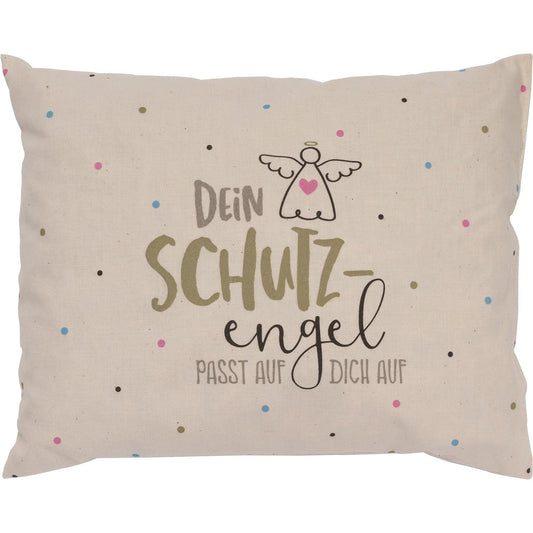 Greetings & Co Swiss Pine Pillow Guardian Angel: Swiss pine pillow with reversible motif, handcrafted sustainably, 24 cm x 18.5 cm
