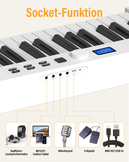 OYAYO Piano 88 Keys Keyboard Support Illuminated Keyboard and MIDI Bluetooth, Digital Piano with Piano Sticker Music Stand for Beginner Child Adult or Gift