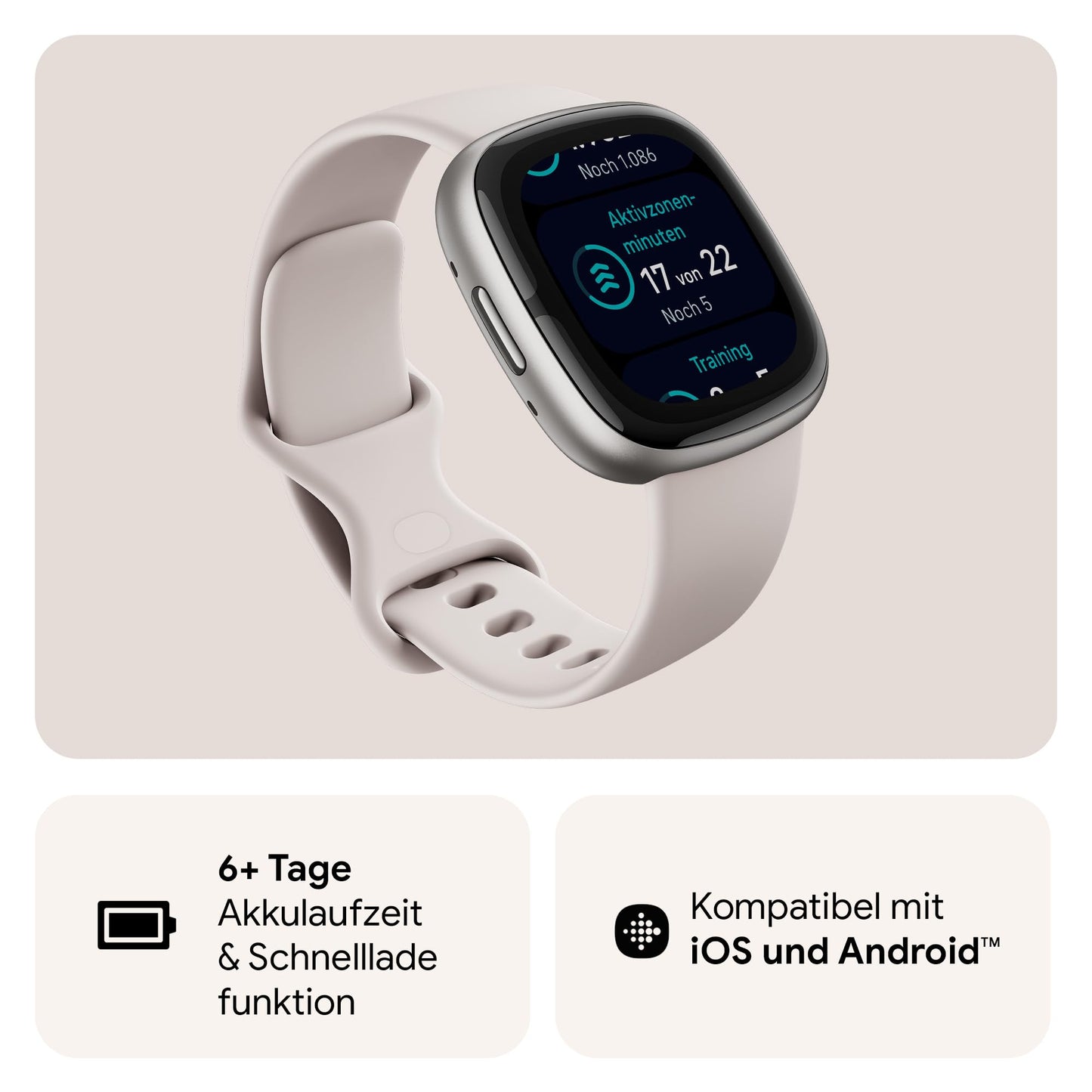 Google Fitbit Sense 2 - Smartwatch for women/men - Fitness watch with built-in GPS and phone function - Fitness tracking with stress management, EKG, and sleep analysis - compatible with Android/iOS