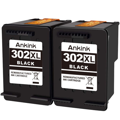 ANKINK 302XL printer cartridges as replacement for HP 302 XL ink cartridge black 2-pack for 1110 2130 3630 3632 3634 3636 3639 4520 4522 4523 4524 4525 4526 4528 3830 3831 3833 printers