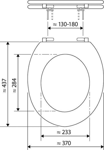 aquaSu® toilet seat with soft-close mechanism, wire love decor, high gloss finish, wooden core, Fast-Fix quick mounting system, oval standard O shape, metal hinge, glossy toilet lid, 40357 3
