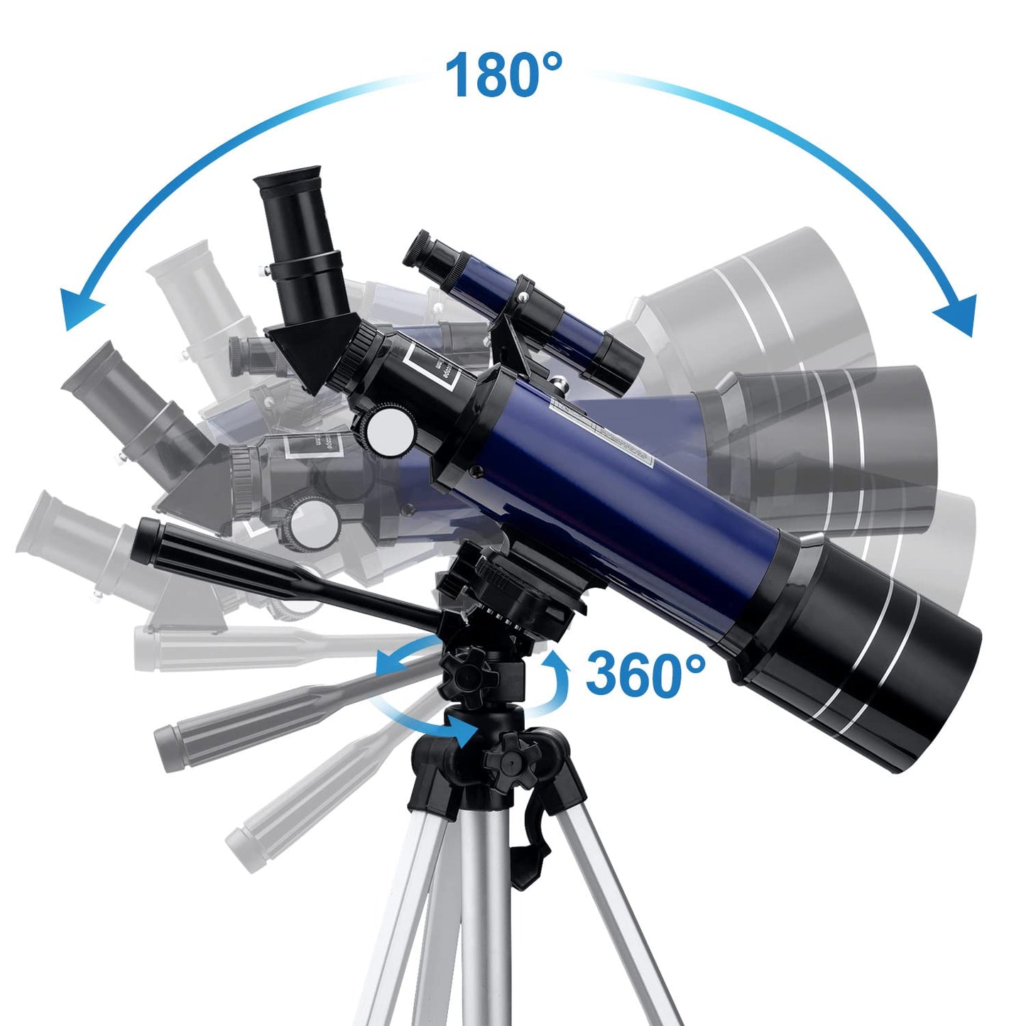 Astronomical telescope with tripod, Pro 400/70 FMC optical refractor glass telescopes. Telescope for children and adult beginners. Portable full kit.