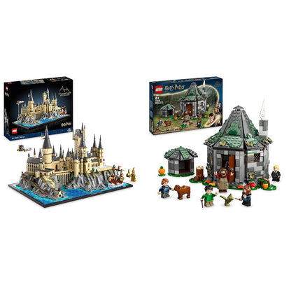 LEGO Harry Potter Hogwarts Castle with grounds & Harry Potter Hagrid's Hut: An Unexpected Visit Set.