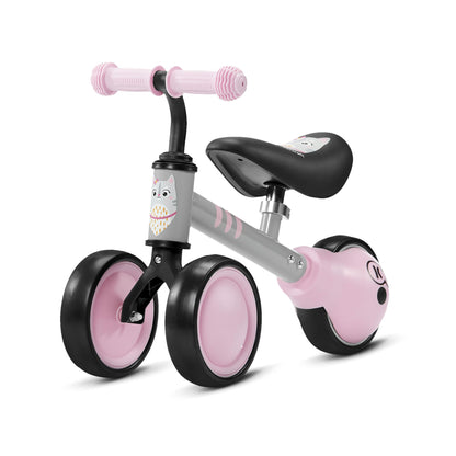 Children's balance bike CUTIE, learning bike, metal construction, modern design, safe construction, for children aged 1 year and up, pink color.