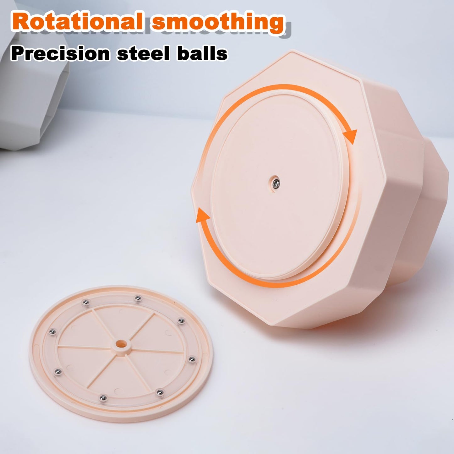 FRETONBA Rotating Pencil Holder Desk Organizer, Office Organizer Pen Organizer with 9 Compartments, 360 Degree Rotating Pen Holder, Large Capacity, Pink