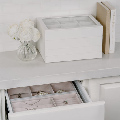 Vlando stackable jewelry trays jewelry box jewelry organizer jewelry storage - Large jewelry box women's jewelry display drawer insert for earring necklaces bracelet ring