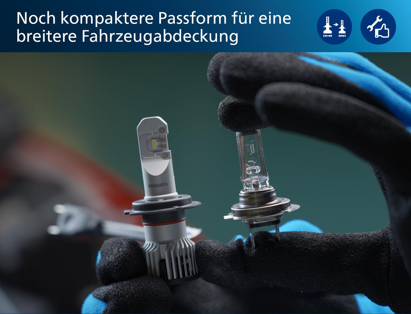 Philips Ultinon Pro6000 Boost H7-LED headlight bulb with road approval*, 300% brighter light**, silver