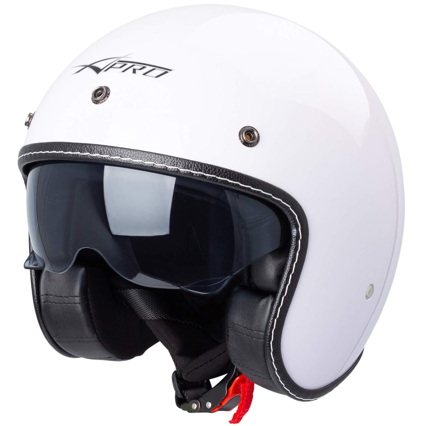 Motorcycle jet helmet Cafe Racer ECE 22-06 sun visor scooter white XXL