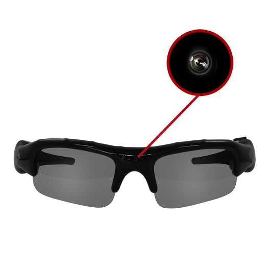 Eaxus® Action Video Glasses/Spy Glasses/Camera Glasses. Action camera with sunglasses - mini camera and microphone. Hidden video camera, camcorder VGA surveillance camera.