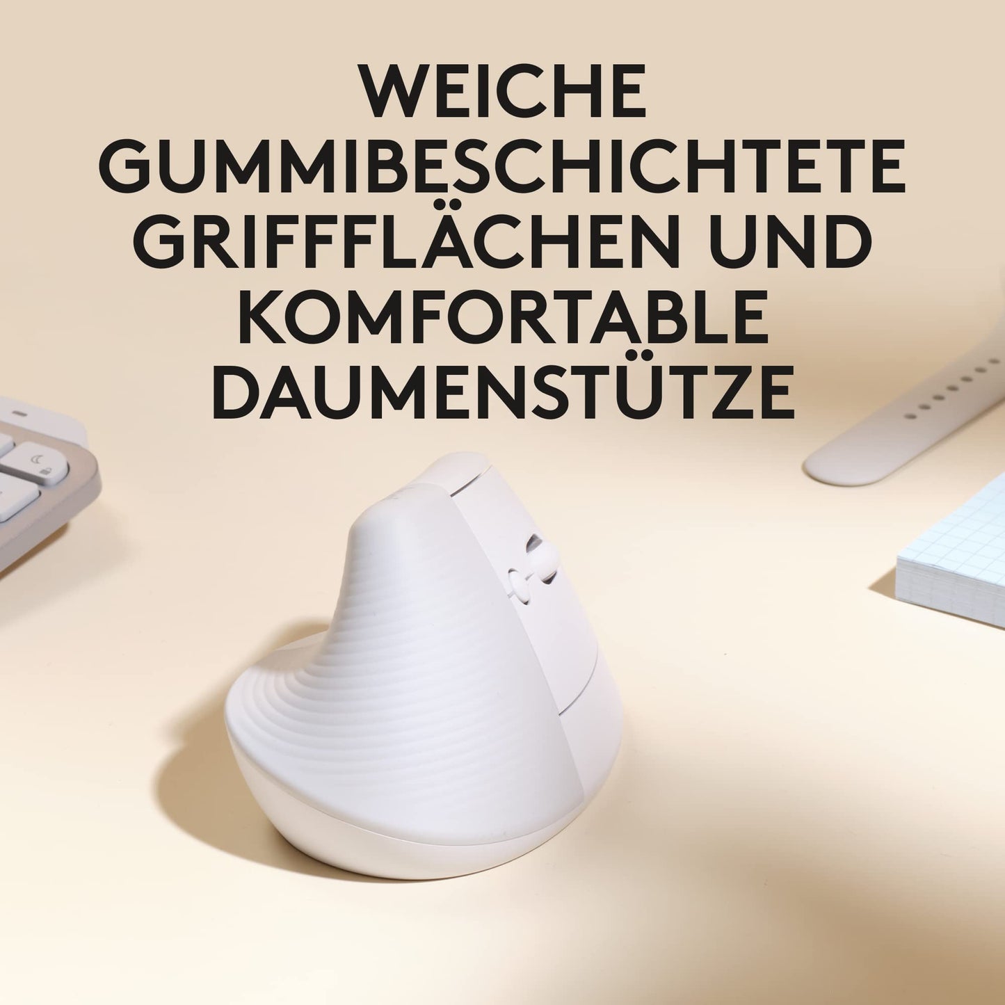 Logitech MX Vertical for Mac, Wireless Ergonomic Mouse, Bluetooth, Quiet Clicks, Silent Smartwheel, 4 Customizable Buttons, Compatible with macOS/iPadOS/MacBook/iMac/iPad - White