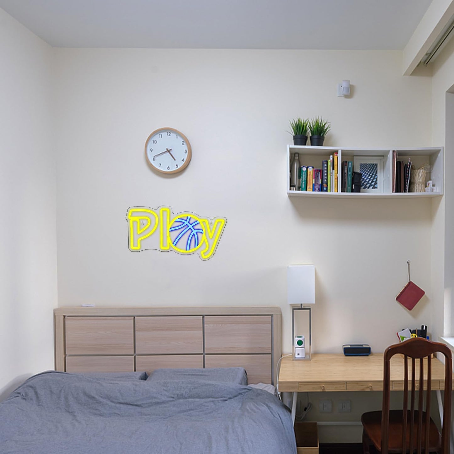 LUCUNSTAR Basketball Neon Sign for Wall Decor, Play Neon Light, Basketball LED Sign with USB Powered for Game Room, Living Room, Basketball Court