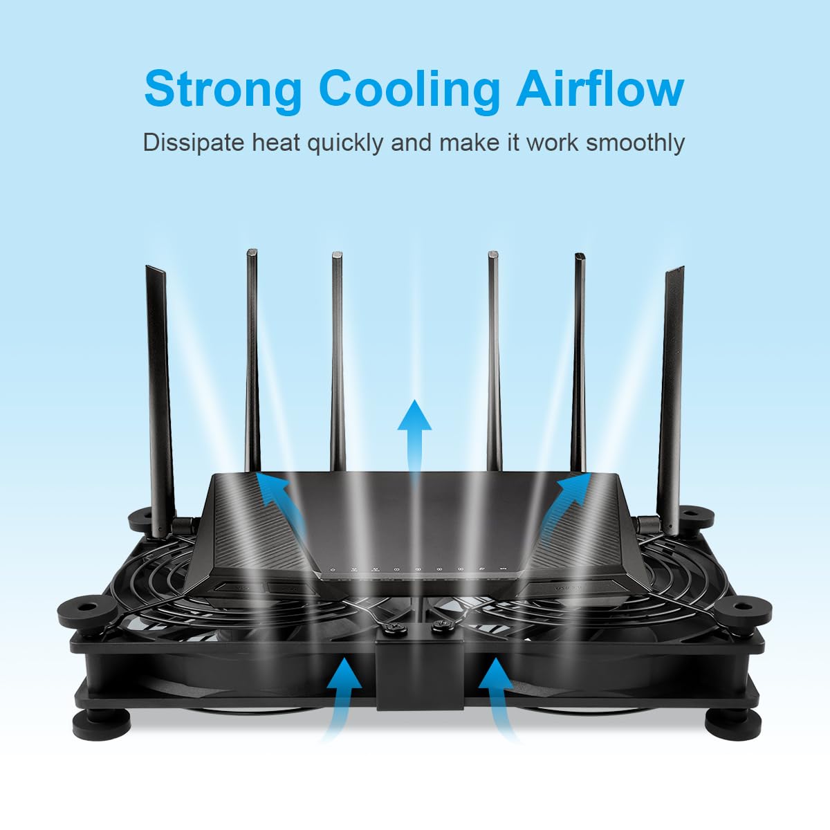 ELZO 2 in 1 Dual USB Fan 120mm 5V, Double USB Fan 120mm PC Computer Fan with 3 Adjustable Speeds 12cm with 8 Shock-Absorbing Feet for PS5 PS4/Laptop/TV Box/Router