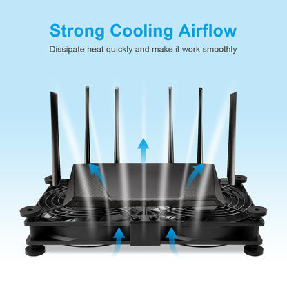 ELZO 2 in 1 Dual USB Fan 120mm 5V, Double USB Fan 120mm PC Computer Fan with 3 Adjustable Speeds 12cm with 8 Shock-Absorbing Feet for PS5 PS4/Laptop/TV Box/Router