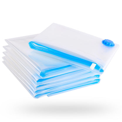 The vacuum bags for clothes and comforters by figg (6-pack - 60x40cm*) - 6 vacuum bags including 6 labels - vacuum storage bags for vacuum cleaner storage.