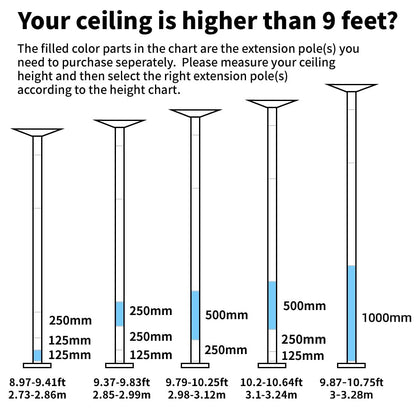 PRIOR FITNESS Extension for Pole Dance - Accessories of 125 mm / 250 mm / 500 mm, for 45 mm extension tube. Extension tube only included (Silver, 500 mm).