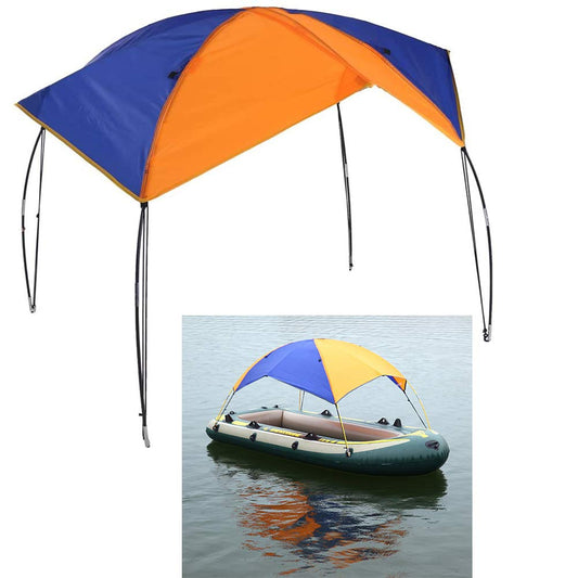 Floating inflatable boat canopy inflatable sun umbrella boat/sailboat canopy top cover fishing tent (navy blue) for 4-5 people.