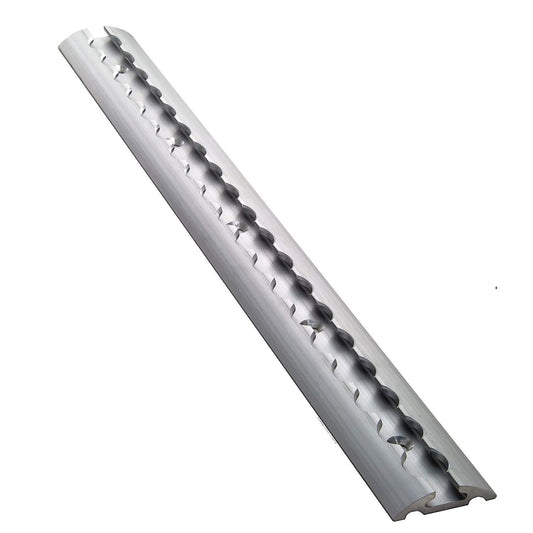 Aluminum airline track set half-round shape 4 meters = 2X 1.5m + 2X 0.5m - Half-round airline track for cargo securing for trucks and RVs - Drilled silver tie-down rail