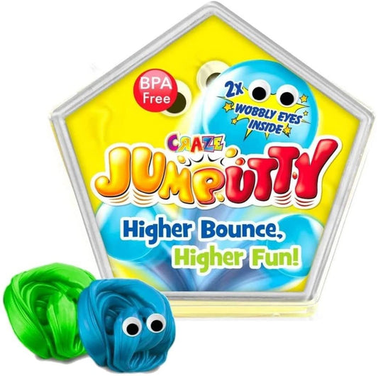 JUMPUTTY Bouncing children's clay Complete counter display with 24 cans, bouncy clay to go, 5 different colors