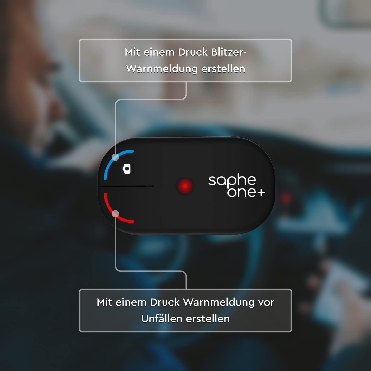 Saphe One+ speed camera warning system for your car – alerts you to speed cameras and hazards using data from Blitzer.de – no subscription required