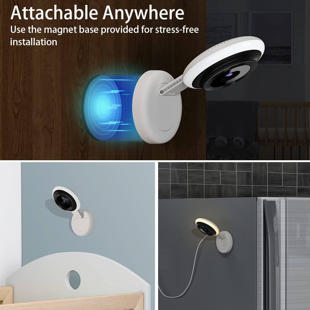 quietbliss Video Baby Monitor with Camera and Audio, 2.4 GHz Digital Wireless Baby Monitor with Night Light, Automatic Night Vision, Touch Control, Two-Way Call, 900 Foot Range, VOX Mode, Lullabies