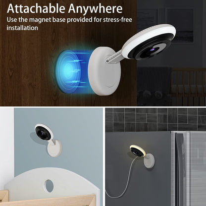 quietbliss Video Baby Monitor with Camera and Audio, 2.4 GHz Digital Wireless Baby Monitor with Night Light, Automatic Night Vision, Touch Control, Two-Way Call, 900 Foot Range, VOX Mode, Lullabies