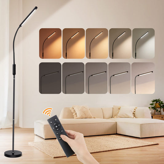 Floor lamp living room, dimmable floor lamp, 25 modes LED floor lamp living room dimmable, 1000 lumens reading lamp, black LED floor lamp, remote control/timer. Floor lamp, living room standing lamp.
