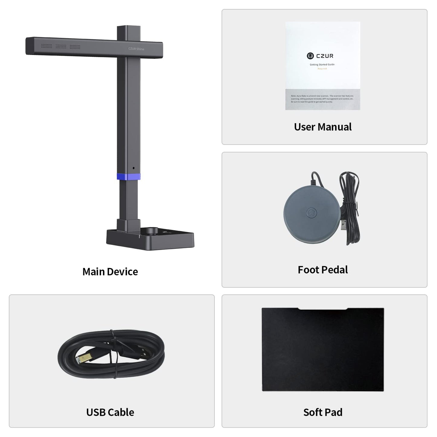 CZUR Shine Ultra Pro | Portable document scanner 24 MP document camera A3 book scanner OCR scanner Visualizer with fill light for home office online teaching Windows & macOS available