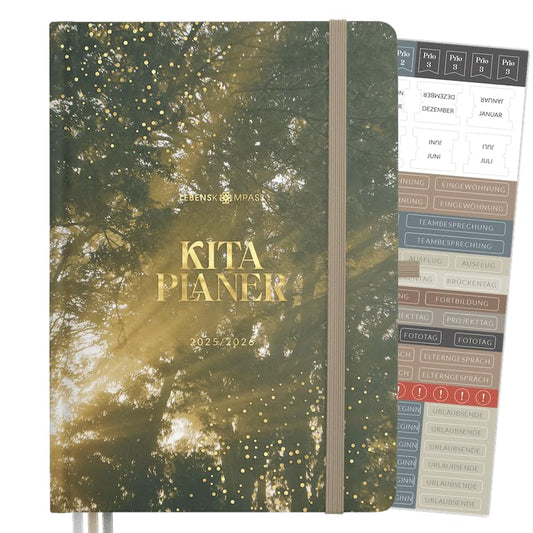 Life Compass Preschool Planner 2025/2026 LIGHT - Educator Calendar 2025/2026 A5+ with weekly overview, lists, & mindfulness prompts.